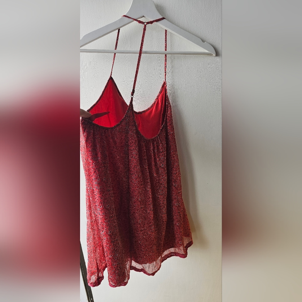 Abercrombie & Fitch mini dress red floral t-back . XSP Y - Picture 2 of 9